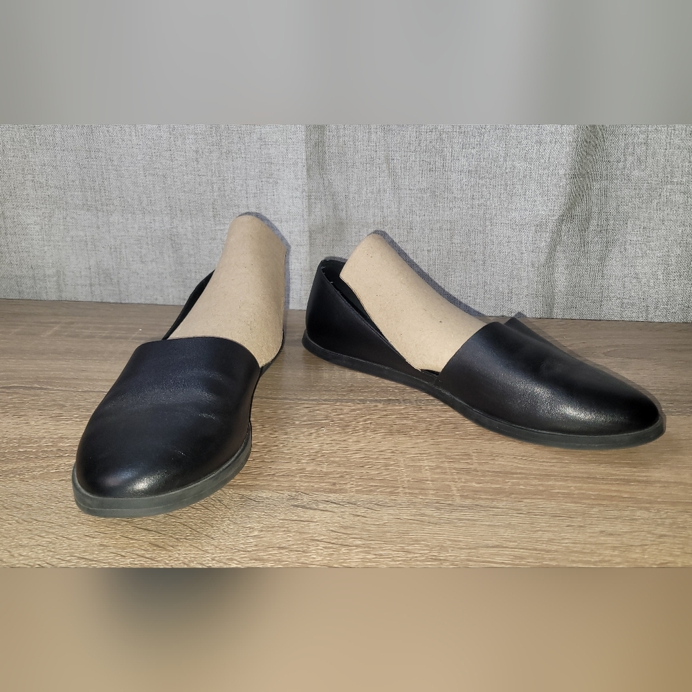 J. Jill Black Leather Women's Loafers Slip On Shoes Flats